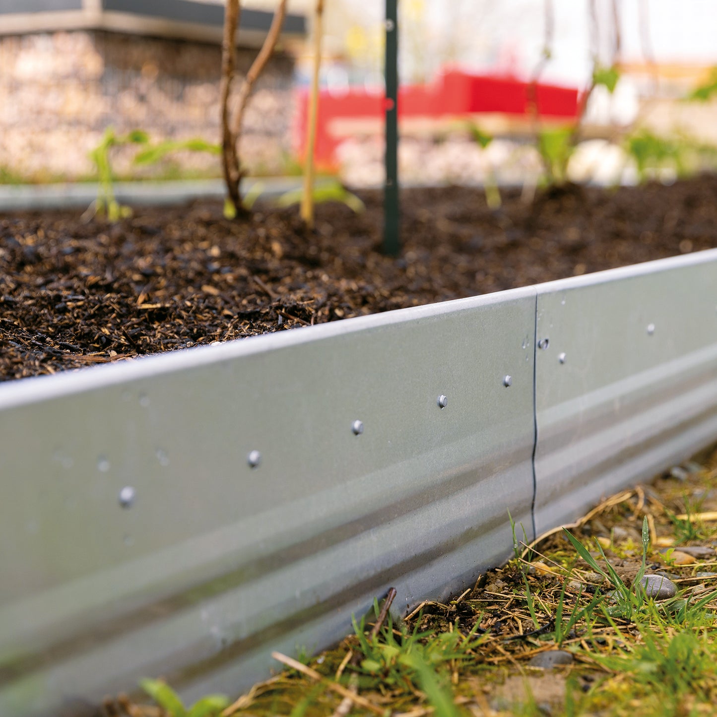 bellissa Beeteinfassung Pro 13 - L 103 x B 1 x H  13 cm, 1 mm verzinkter Stahl