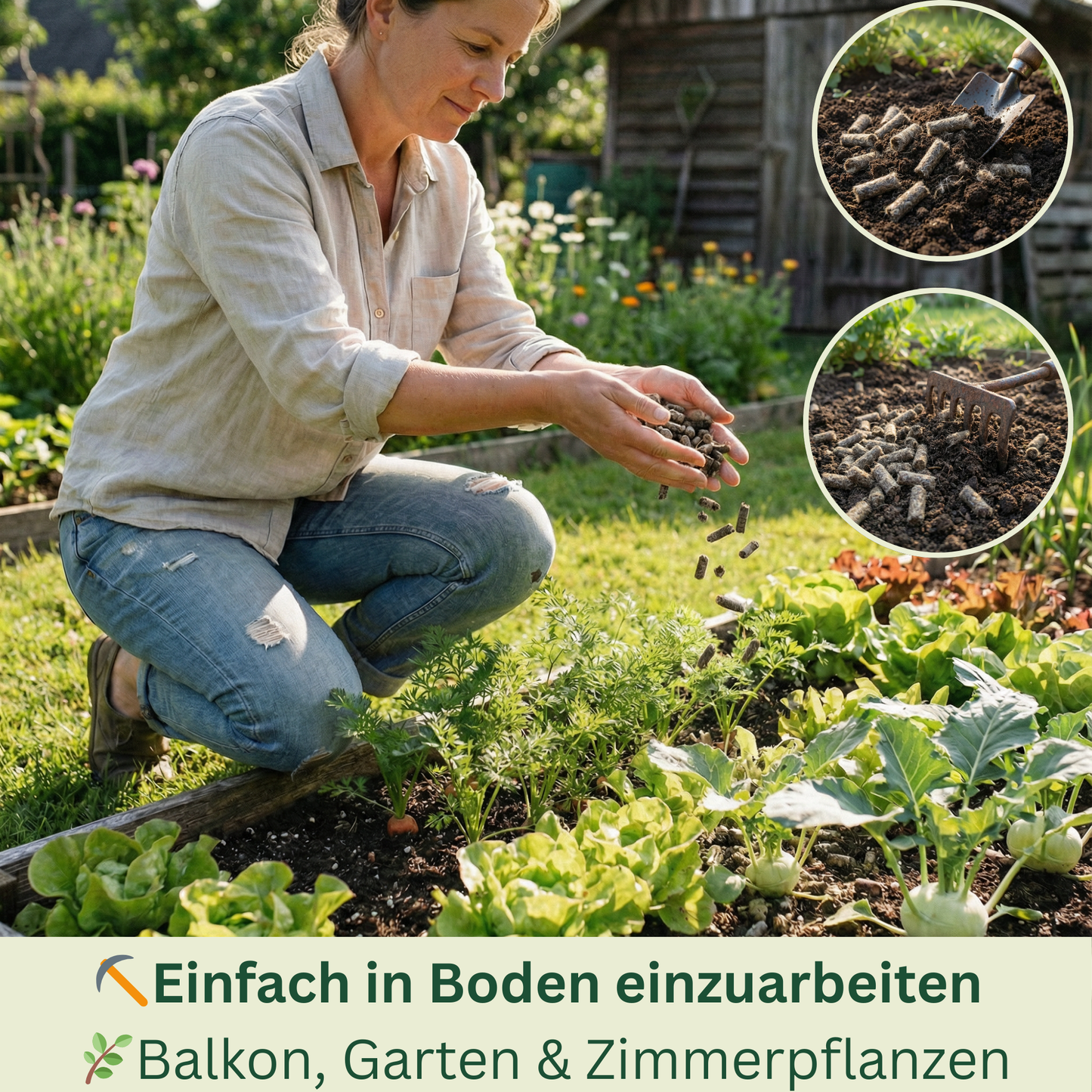 GartenAZ Bio Schafwollpellets – 4kg– Natürlicher Langzeitdünger & Bodenaktivator für Garten & Hochbeet