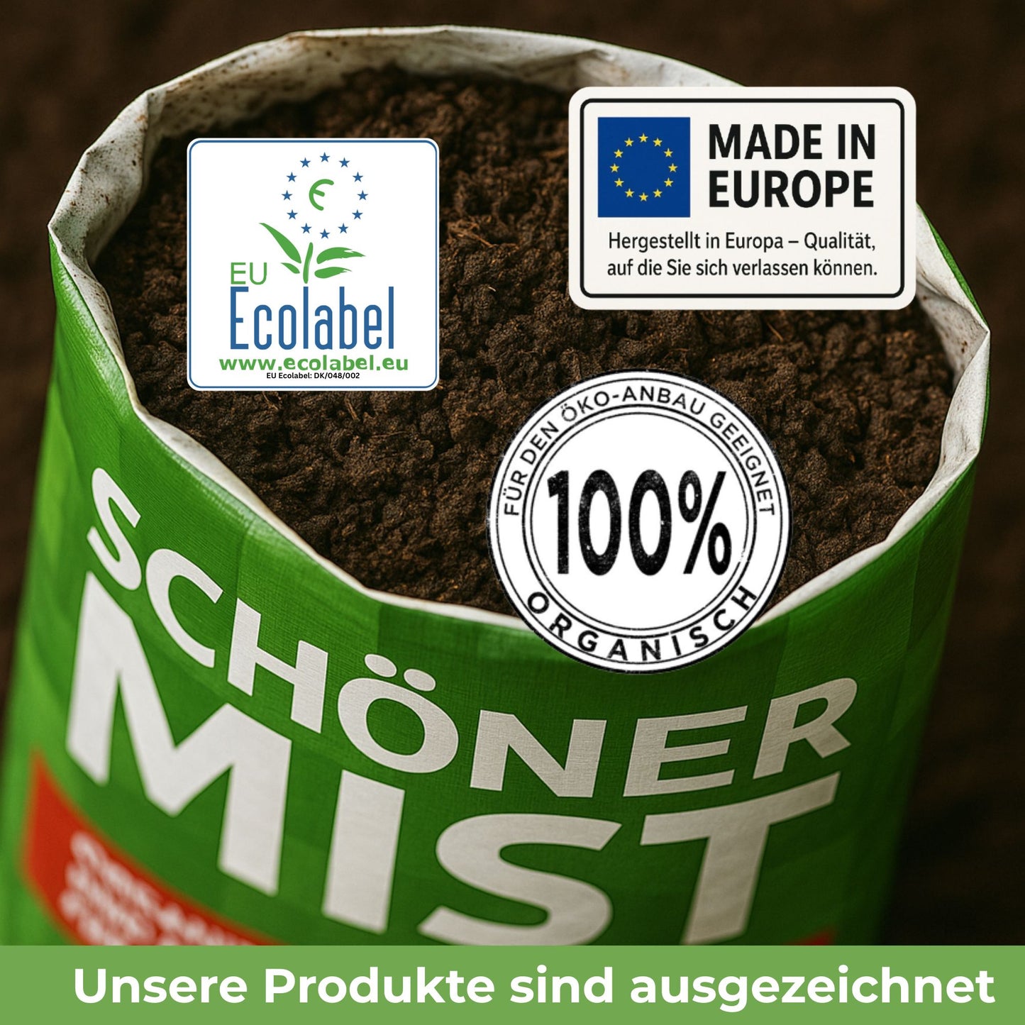 Pferdemist Universaldünger - 54 x Champost Schöner Mist - 50 Liter (1 Palette) - Pferdedung Pferdedünger