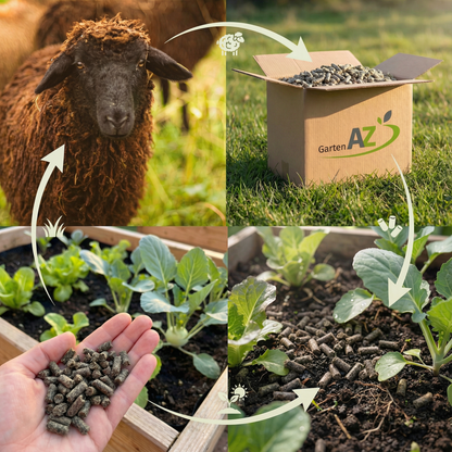 GartenAZ Bio Schafwollpellets – 4kg– Natürlicher Langzeitdünger & Bodenaktivator für Garten & Hochbeet