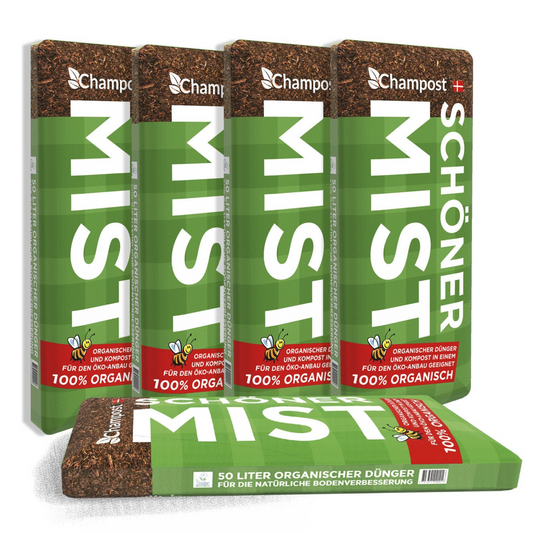 Pferdemist Universaldünger - 54 x Champost Schöner Mist - 50 Liter (1 Palette) - Pferdedung Pferdedünger