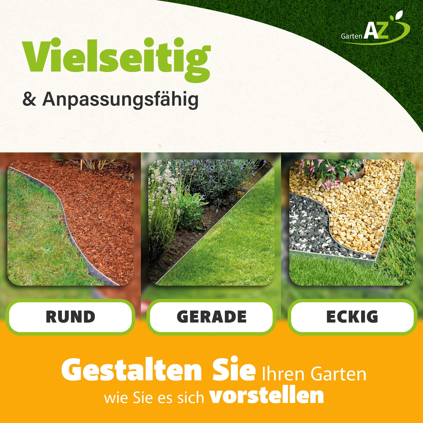 GartenAZ Metall Rasenkante verzinkt 103x13 cm, Nutzlänge 100 cm