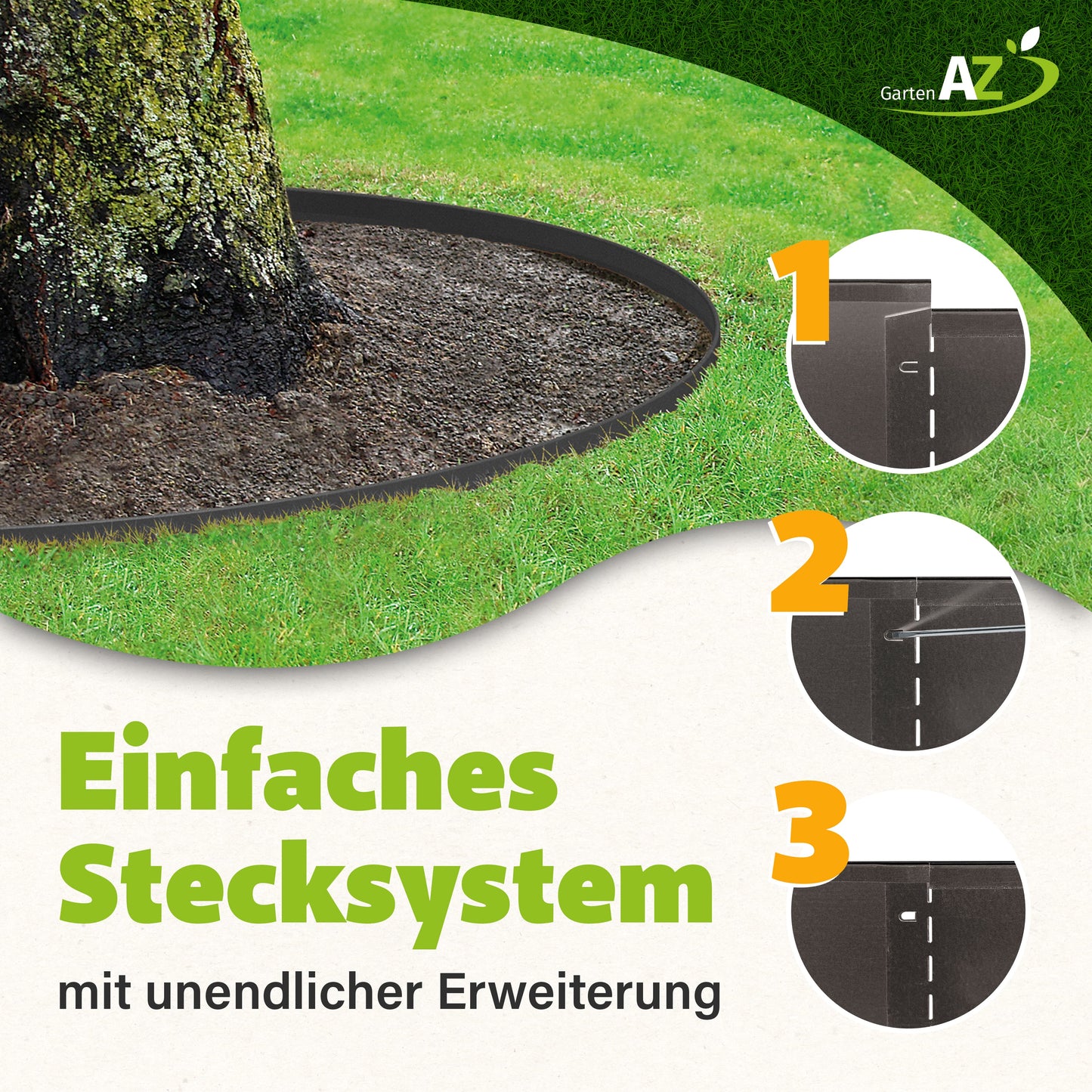 GartenAZ Metall Rasenkante, anthrazit 103x20 cm, Nutzlänge 100 cm