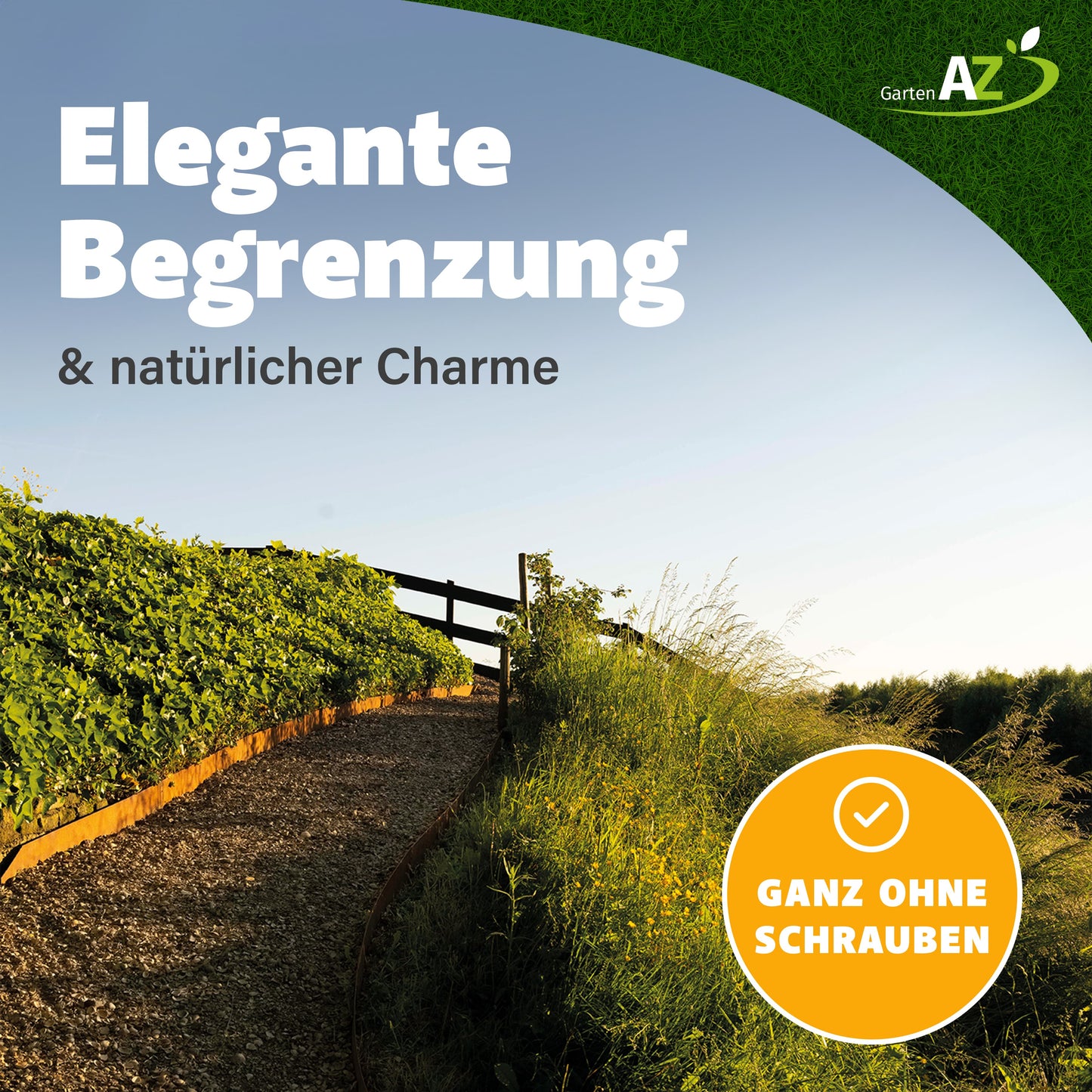 GartenAZ Metall Rasenkante corten 103x13 cm, Nutzlänge 100 cm