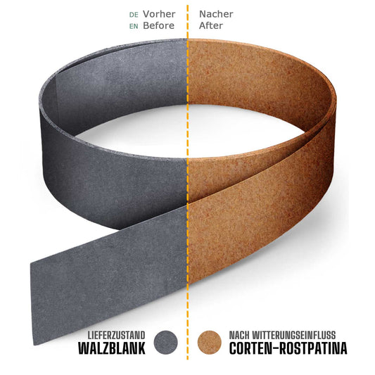 GartenAZ Rasenkantenband Corten 20 x 0,1 cm - Länge: 10 m