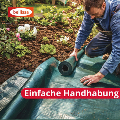 bellissa Unkraut-Stopp Vlies Comfort 0,91x10 m Rindenmulch-/Kies/-Splittunterlage 90g/m², a