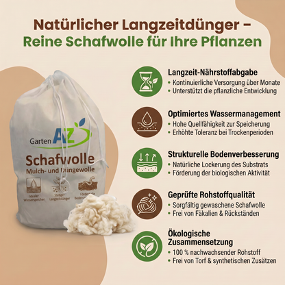 GartenAZ Düngewolle 1kg aus Schafwolle – Langzeitdünger & Mulch - ID: 71113776497014