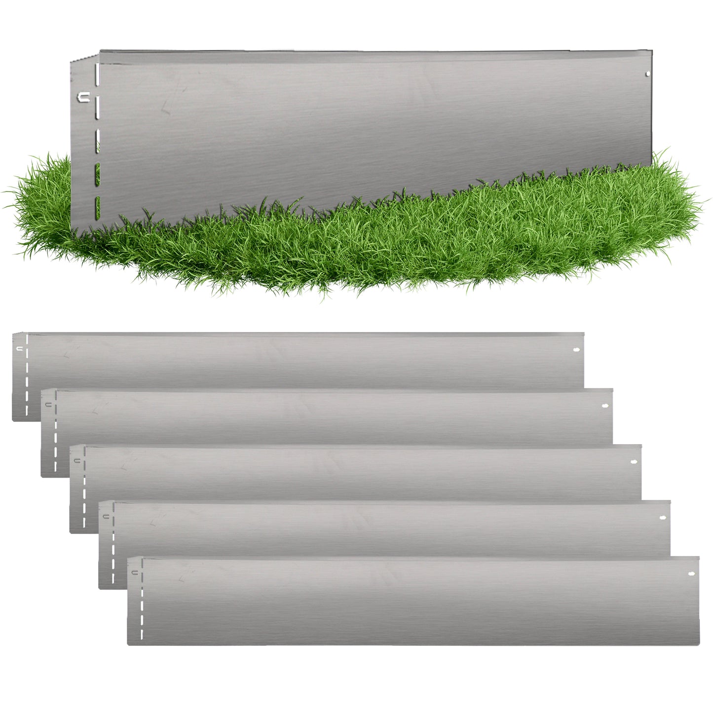 GartenAZ Metall Rasenkante verzinkt 103x13 cm, Nutzlänge 100 cm - 5501 - Rasenkante 24