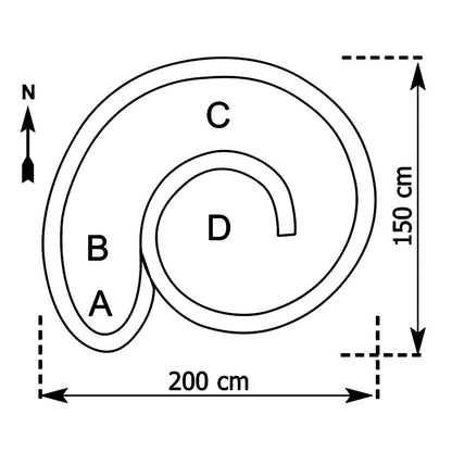 bellissa Kräuterspirale "Die Große" 200 x 150 x H 80-20 cm - 95600 - Rasenkante 24